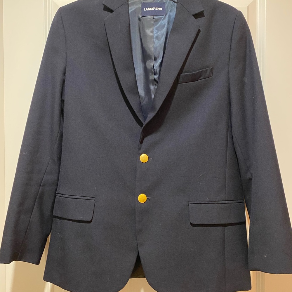 Lands' End Boy's Navy Blazer